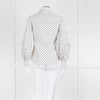 CH Carolina Herrera White Black Polka Dot Cotton Shirt