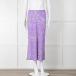 PS Paul Smith Lilac Grey Swirl Print Midi Skirt