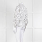 CH Carolina Herrera White Black Polka Dot Cotton Shirt