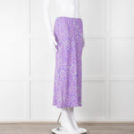 PS Paul Smith Lilac Grey Swirl Print Midi Skirt