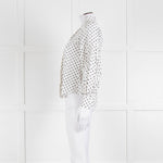 CH Carolina Herrera White Black Polka Dot Cotton Shirt
