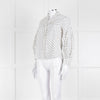 CH Carolina Herrera White Black Polka Dot Cotton Shirt