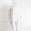 Sandro Cream Lace Trim Sleeveless Top