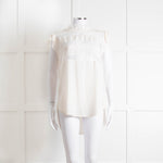 Sandro Cream Lace Trim Sleeveless Top