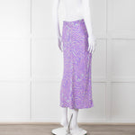 PS Paul Smith Lilac Grey Swirl Print Midi Skirt