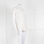 Sandro Cream Lace Trim Sleeveless Top