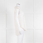 Sandro Cream Lace Trim Sleeveless Top