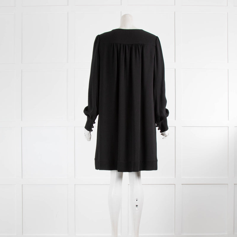 Prada Black Circle Button Detail Tunic Dress