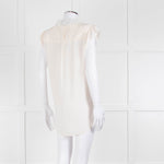 Sandro Cream Lace Trim Sleeveless Top
