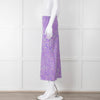 PS Paul Smith Lilac Grey Swirl Print Midi Skirt