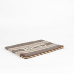 Celine Grey And Tan Logo Cloth Clutch Bag