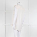 Sandro Cream Lace Trim Sleeveless Top