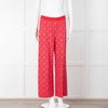 Carolina Herrera Red White Knit WideTrousers