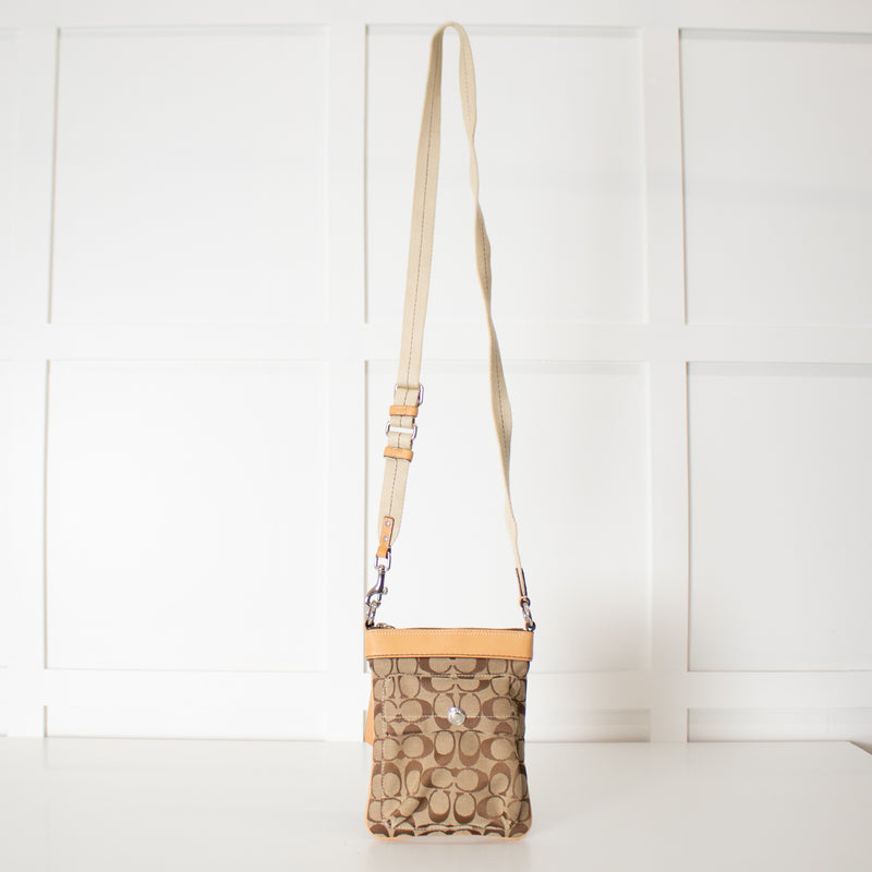Coach Beige Signature Crossbody Bag
