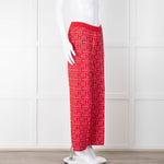 Carolina Herrera Red White Knit WideTrousers