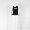 Diesel M-Onerva-Top Black Vest Top with Silver Metal Logo