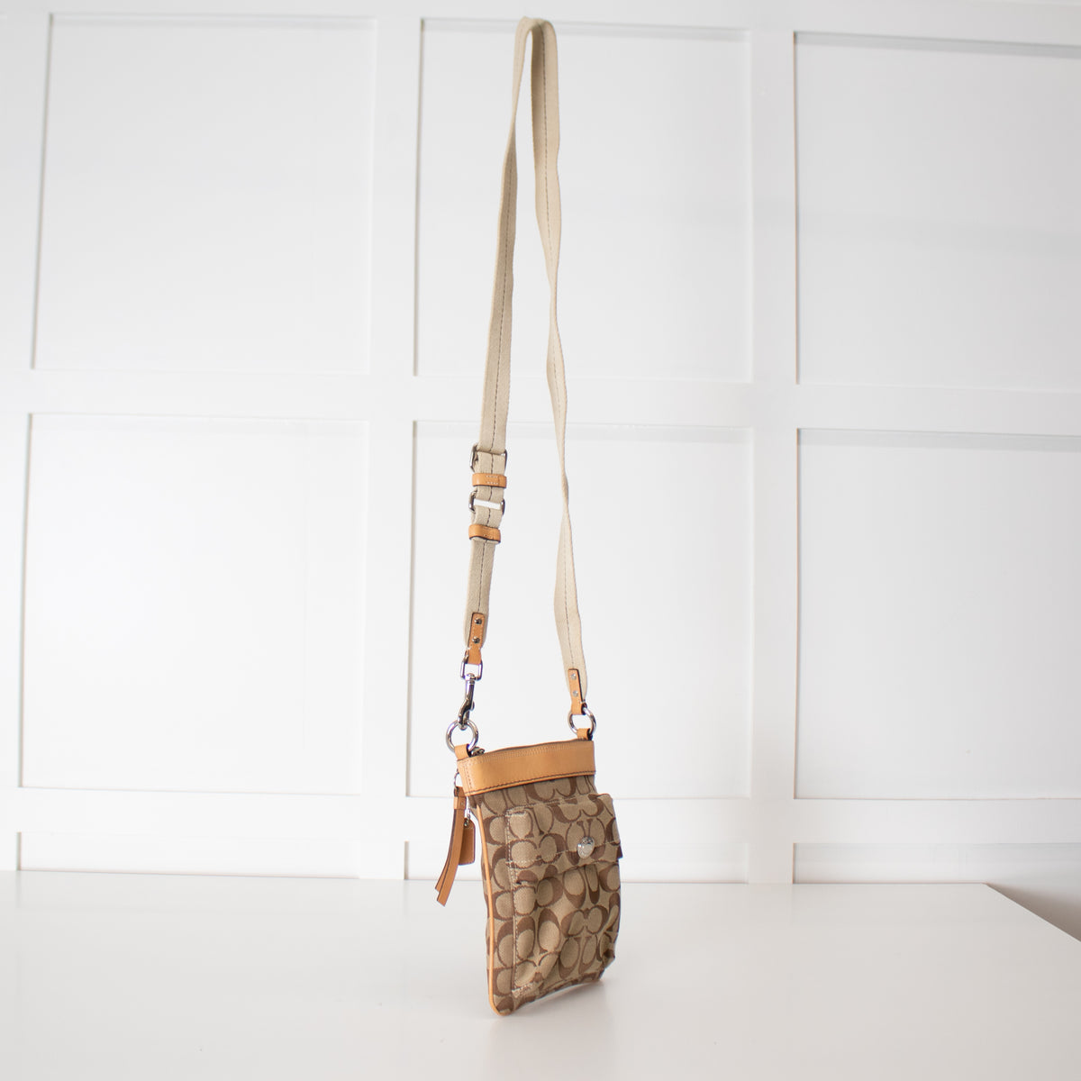 Coach Beige Signature Crossbody Bag
