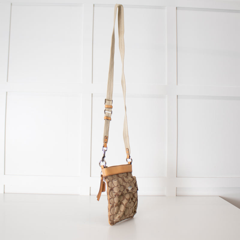 Coach Beige Signature Crossbody Bag