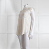 Sandro Cream Lace Trim Sleeveless Top