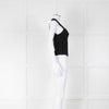 Diesel M-Onerva-Top Black Vest Top with Silver Metal Logo