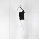 Diesel M-Onerva-Top Black Vest Top with Silver Metal Logo