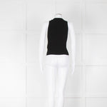 Diesel M-Onerva-Top Black Vest Top with Silver Metal Logo