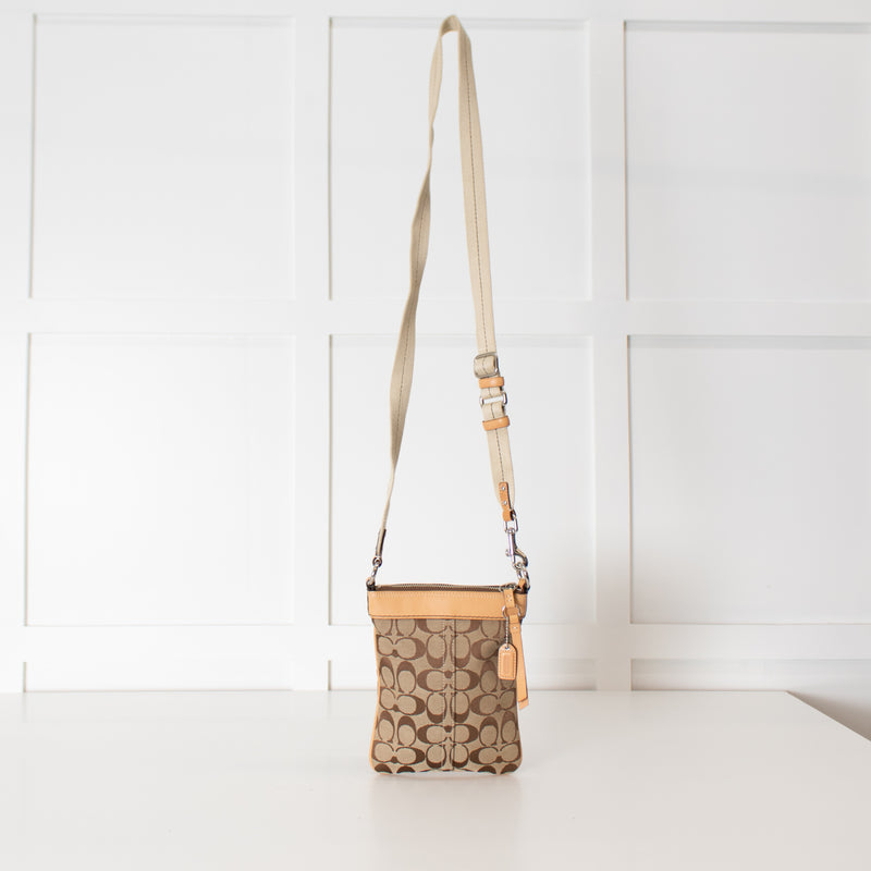 Coach Beige Signature Crossbody Bag