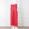 Carolina Herrera Red White Knit WideTrousers