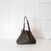Ami Paris Khaki Green Midi Maxi Leather Tote Bag