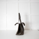 Ami Paris Khaki Green Midi Maxi Leather Tote Bag