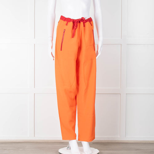 Serena Bute Orange Red Trim Draw String Trousers