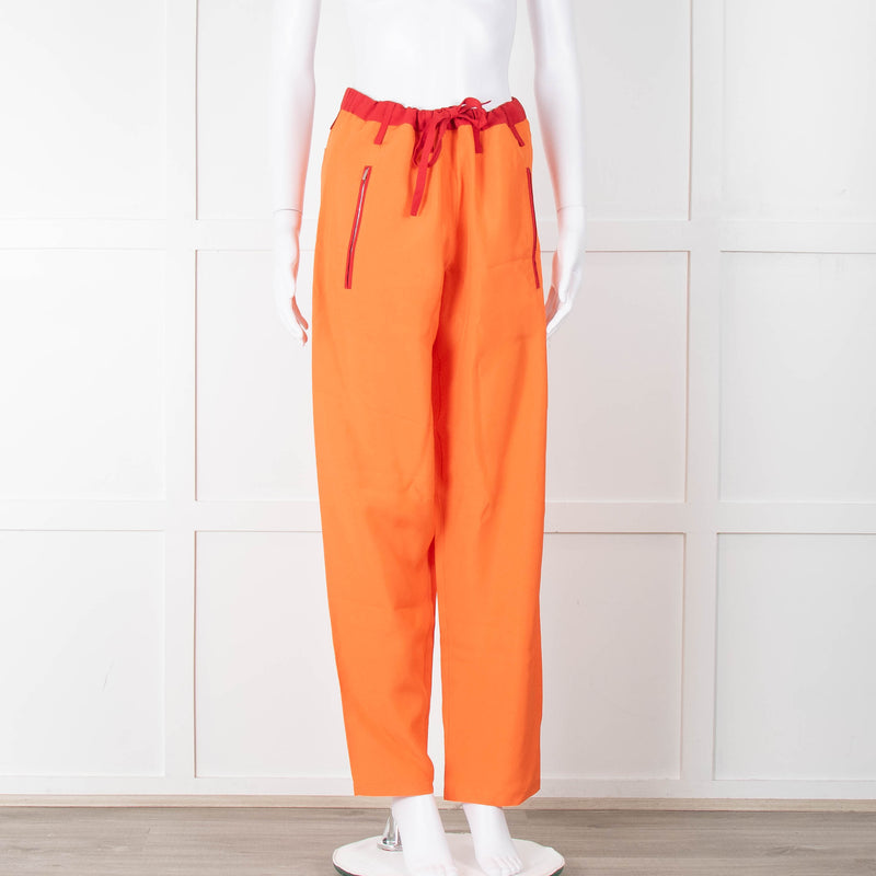Serena Bute Orange Red Trim Draw String Trousers