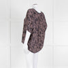 Pyrus Navy Peach Print Oversized Silk Sleeveless Top