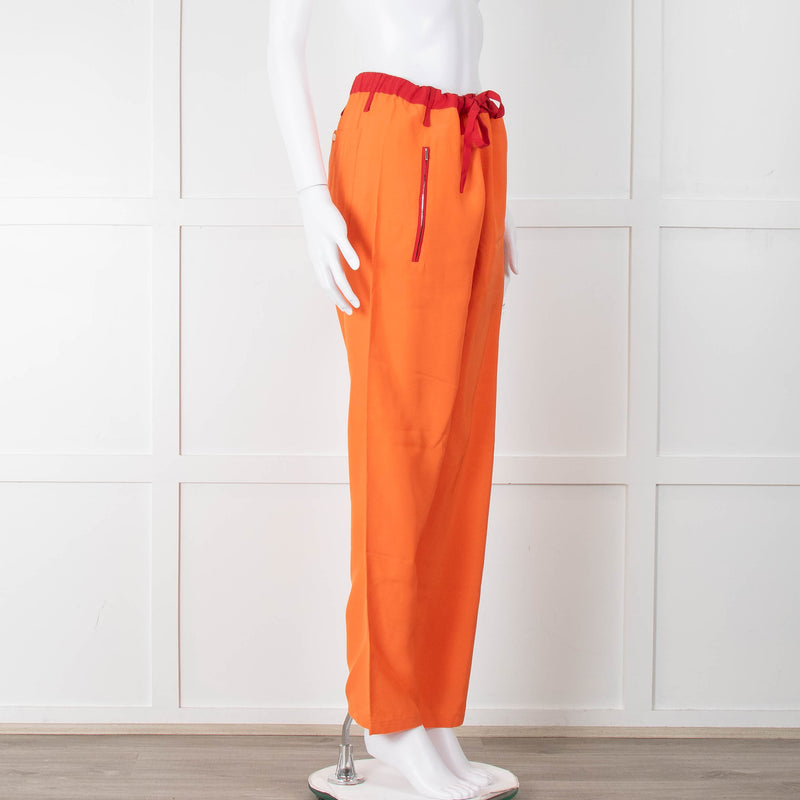 Serena Bute Orange Red Trim Draw String Trousers