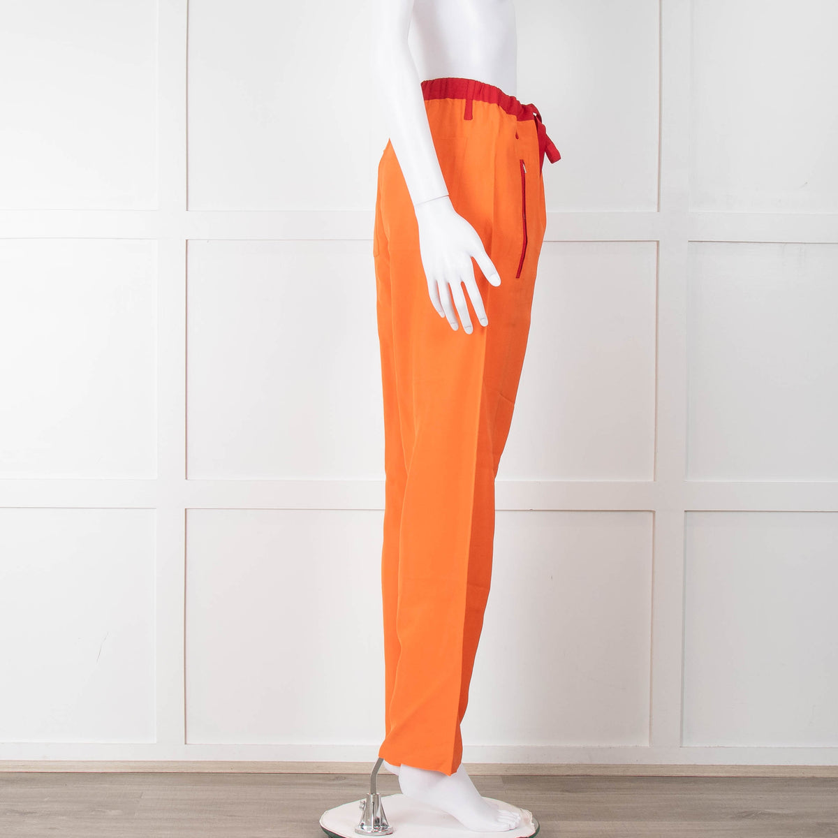 Serena Bute Orange Red Trim Draw String Trousers