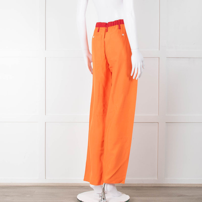 Serena Bute Orange Red Trim Draw String Trousers