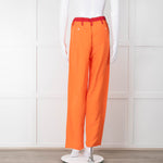 Serena Bute Orange Red Trim Draw String Trousers