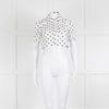 Staud White Black Polka Dot Cropped Shirt