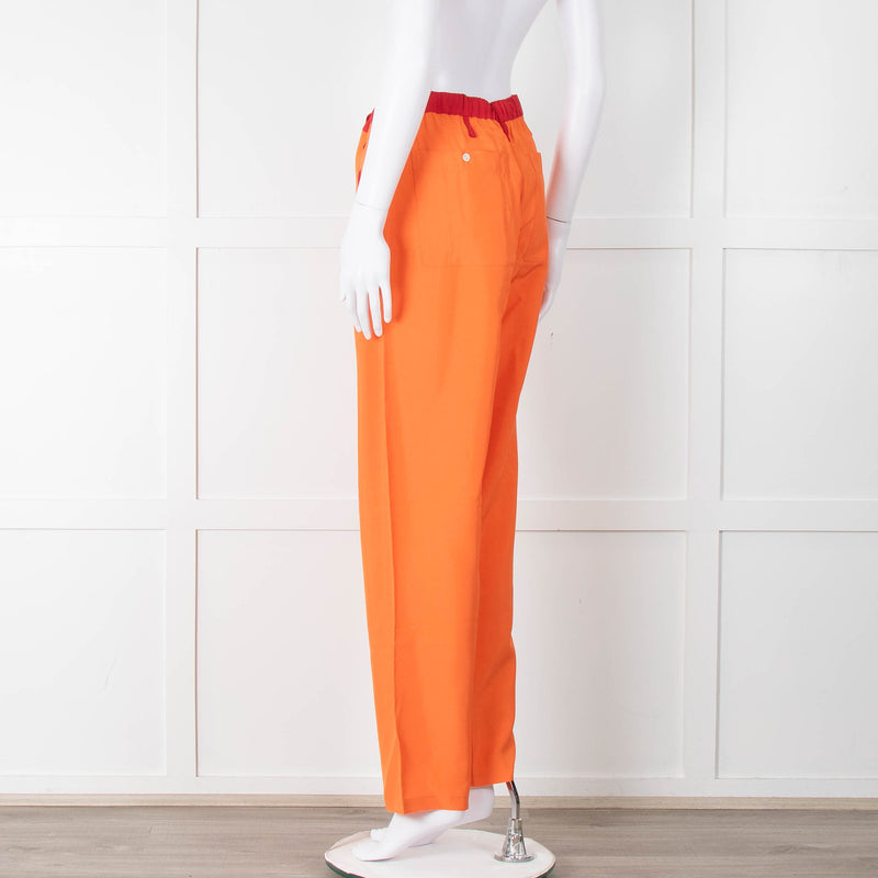 Serena Bute Orange Red Trim Draw String Trousers