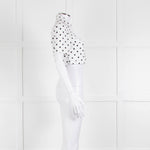 Staud White Black Polka Dot Cropped Shirt