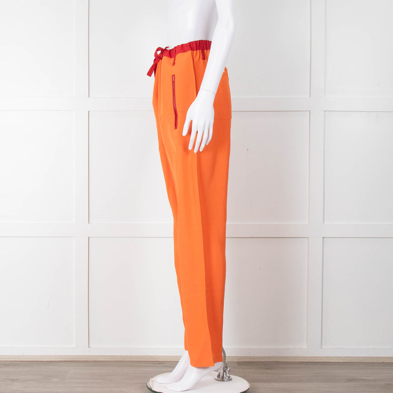 Serena Bute Orange Red Trim Draw String Trousers