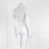 Staud White Black Polka Dot Cropped Shirt