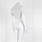 Staud White Black Polka Dot Cropped Shirt