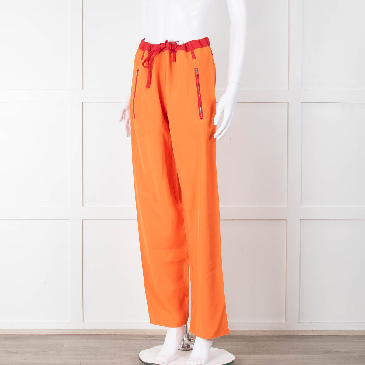 Serena Bute Orange Red Trim Draw String Trousers