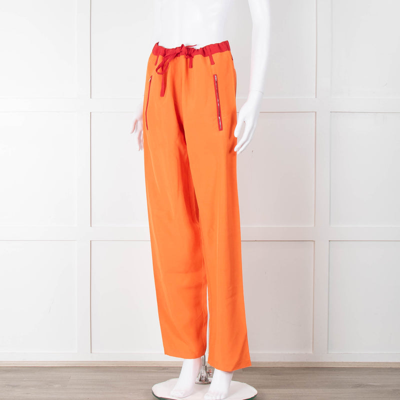 Serena Bute Orange Red Trim Draw String Trousers