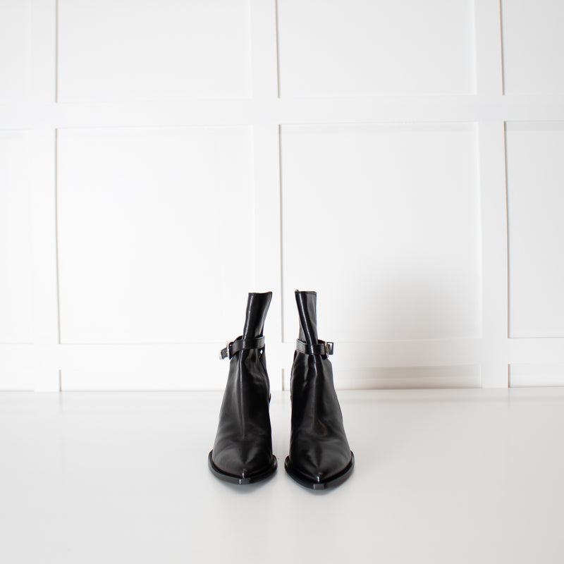 Celine Black Leather Jodphur Ankle Boot