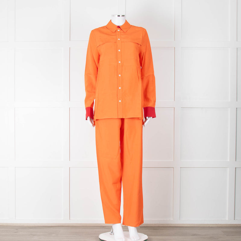 Serena Bute Orange Red Trim Draw String Trousers