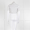 Staud White Black Polka Dot Cropped Shirt