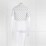 Staud White Black Polka Dot Cropped Shirt