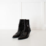 Celine Black Leather Jodphur Ankle Boot